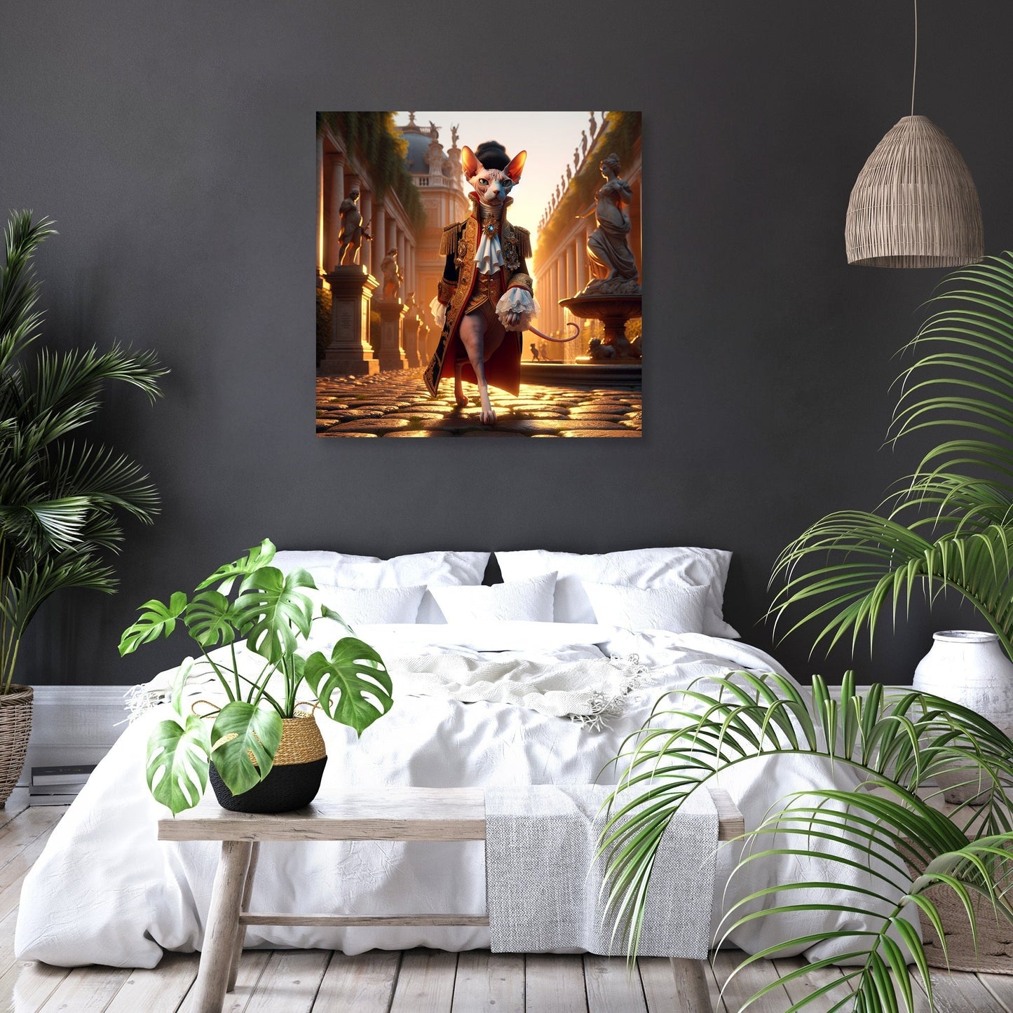 Regal Sphynx Twilight Courtyard Canvas