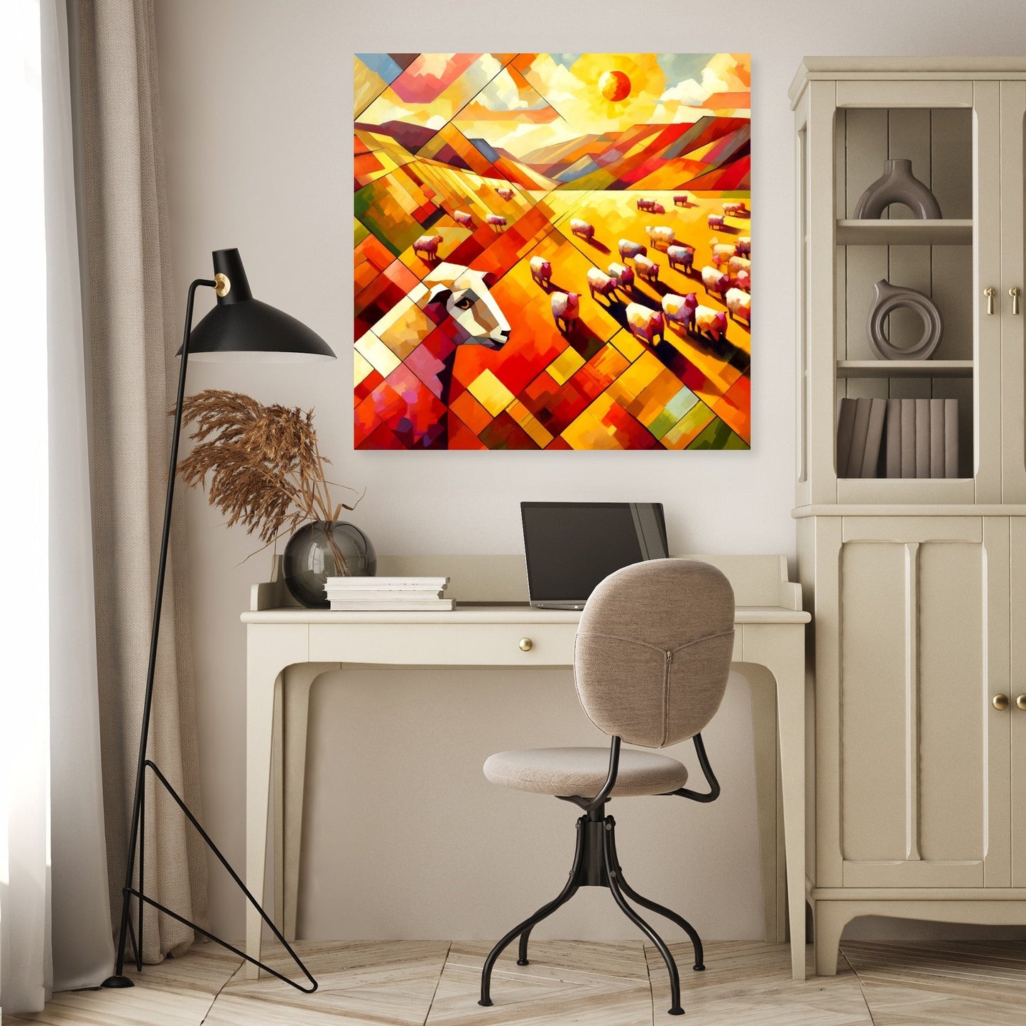 Midday Mosaic Sheep Canvas