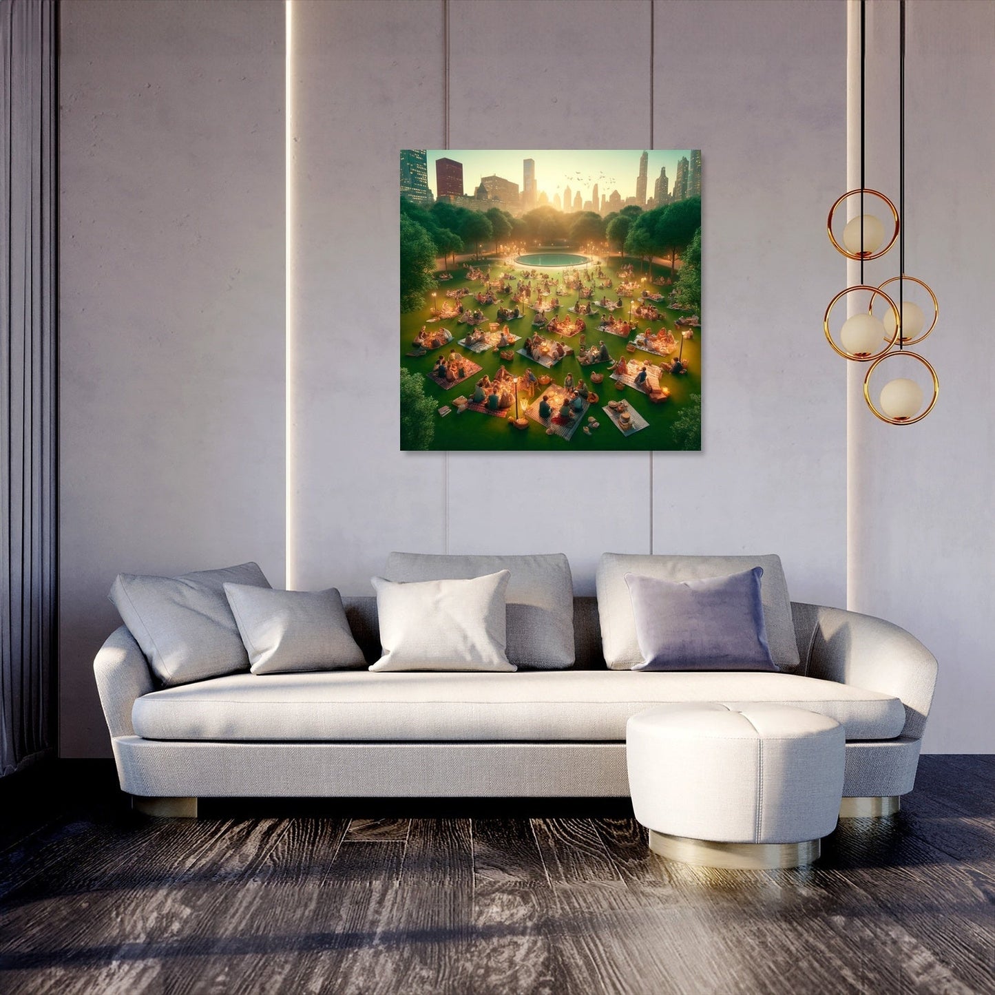 Picnic Sunset in Summer Canvas