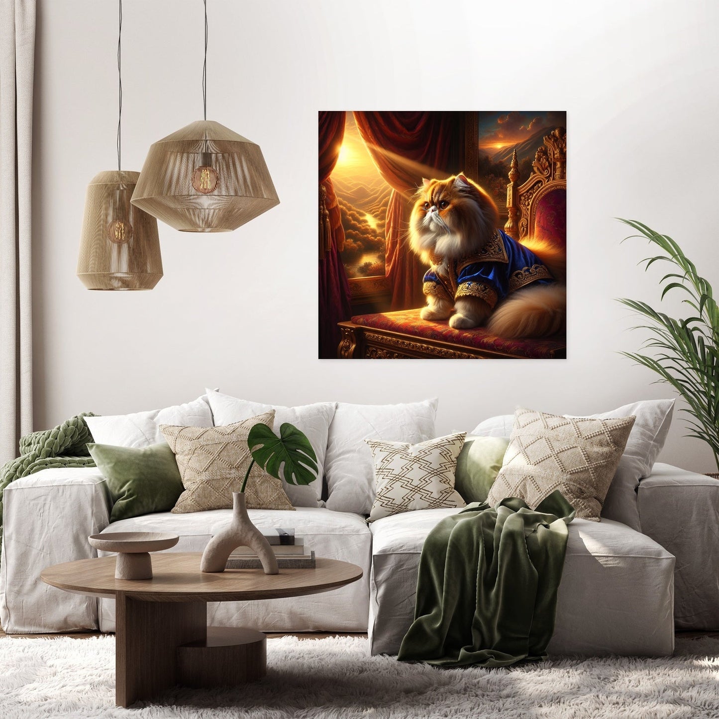 Regal Feline Contemplation Canvas