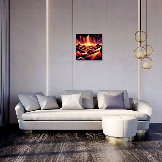 Desert Mirage: Geometric Enigma Canvas