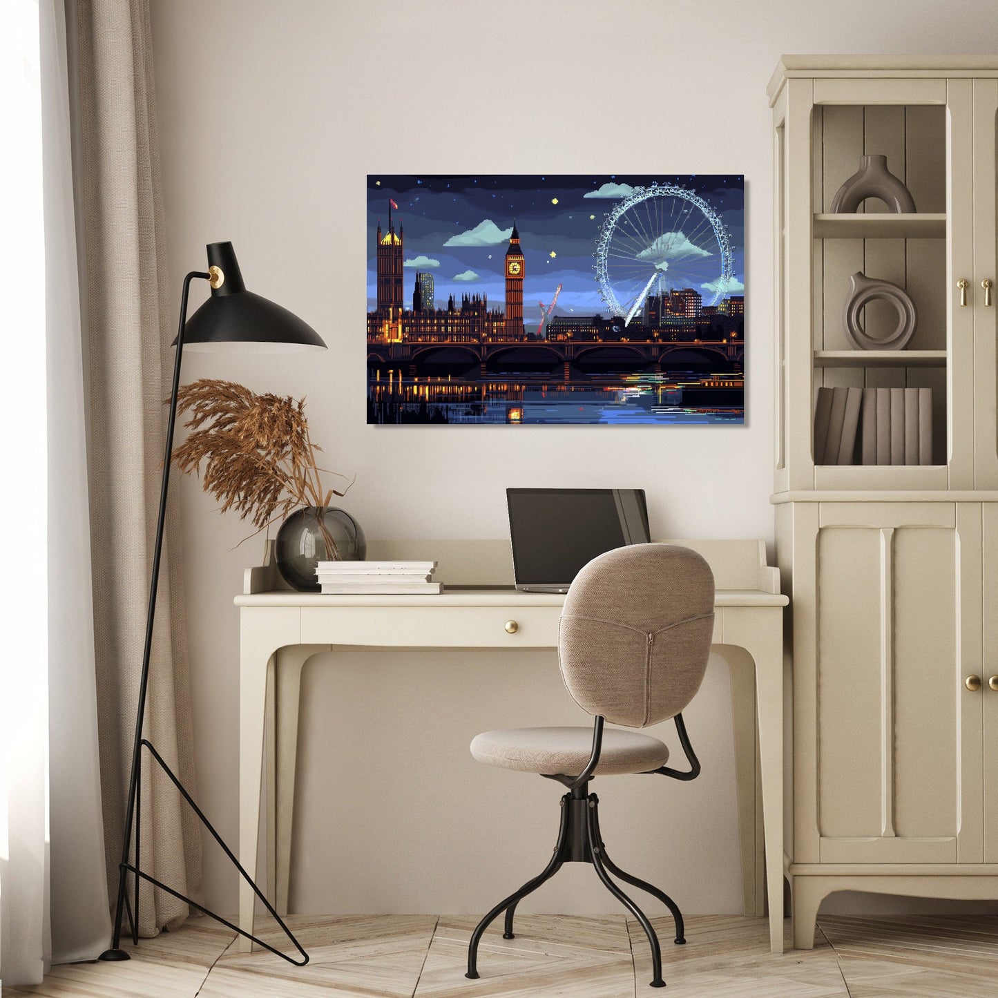London Skyline Pixel Canvas