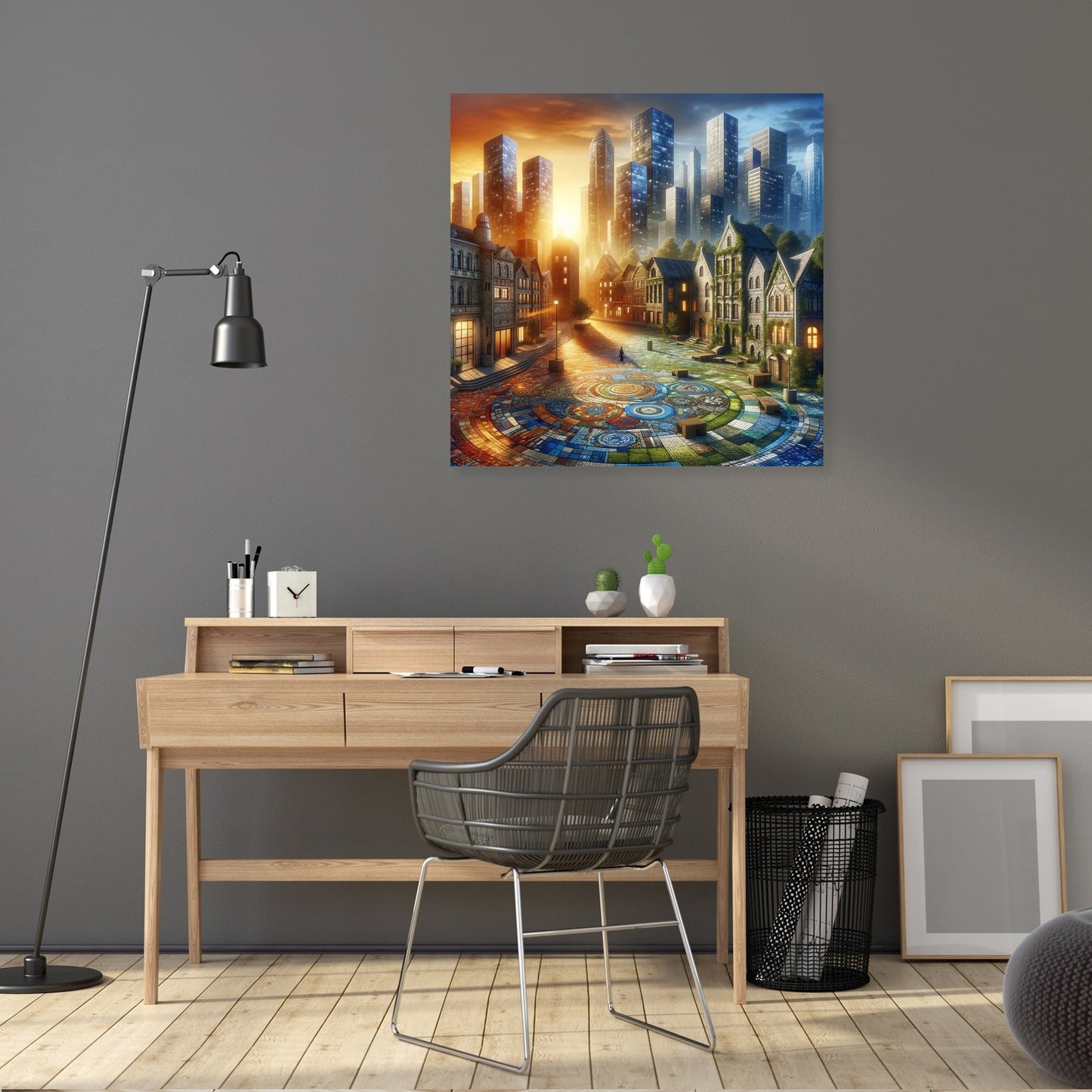 Time Mosaic Square Canvas