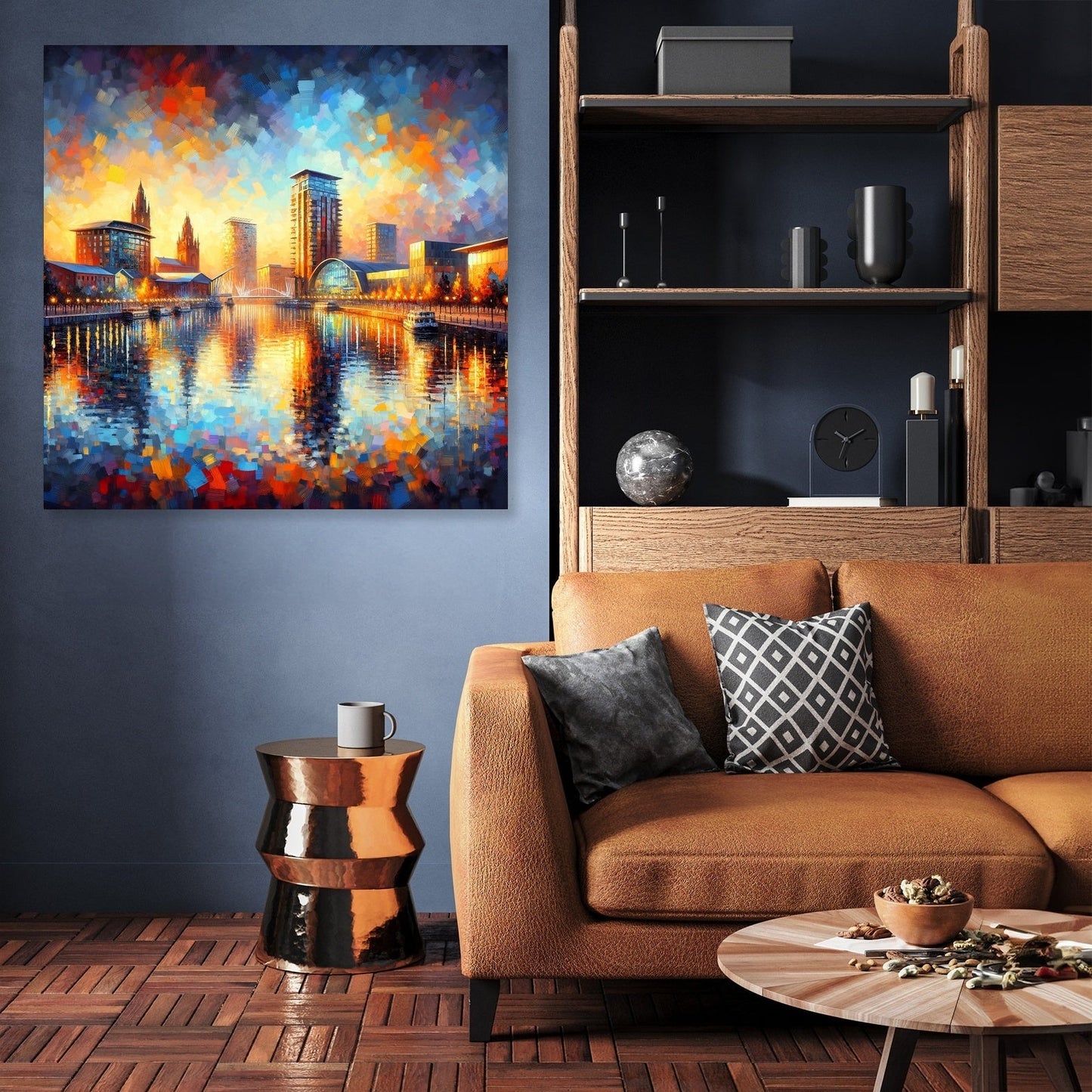 Manchester Salford Quays Sunset Canvas