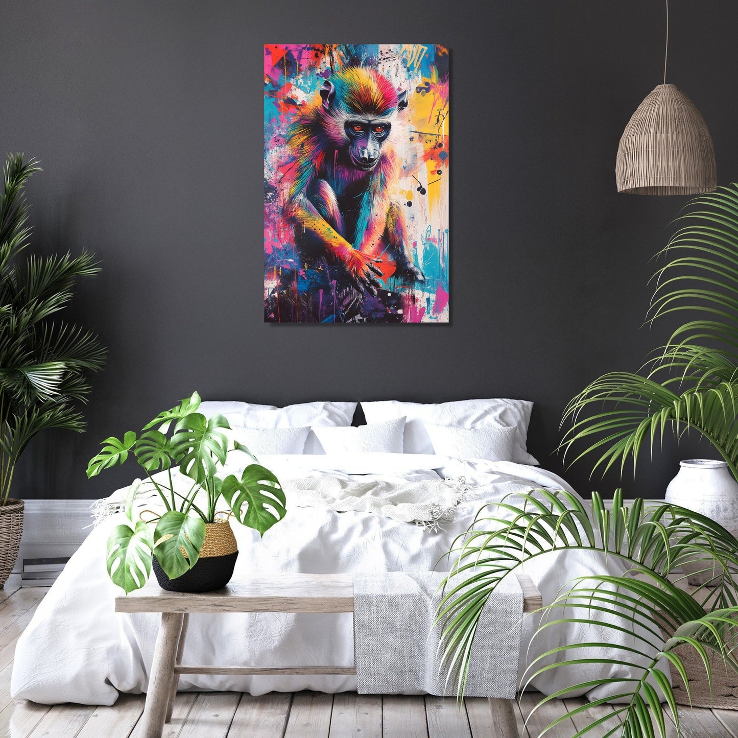 Rainbow Baboons Canvas