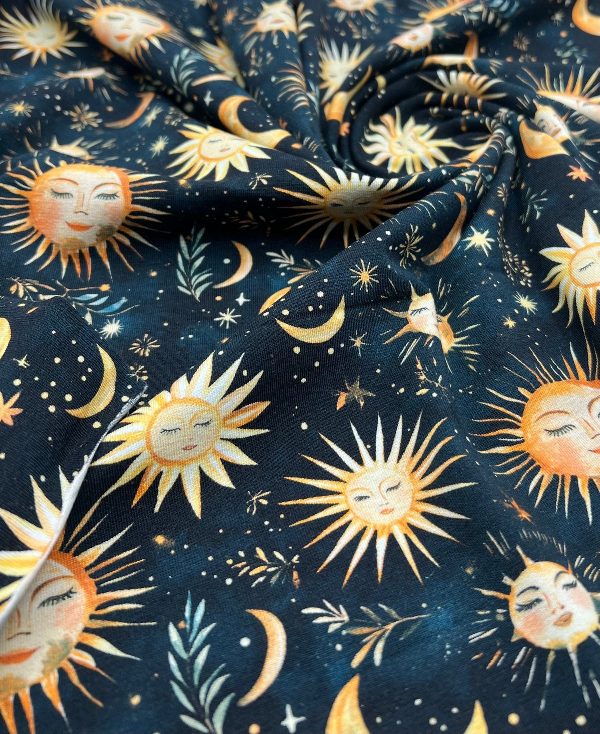 Celestial Print Cotton Stretch Jersey 200 GSM 95/5 Lycra 4 Way Stretch