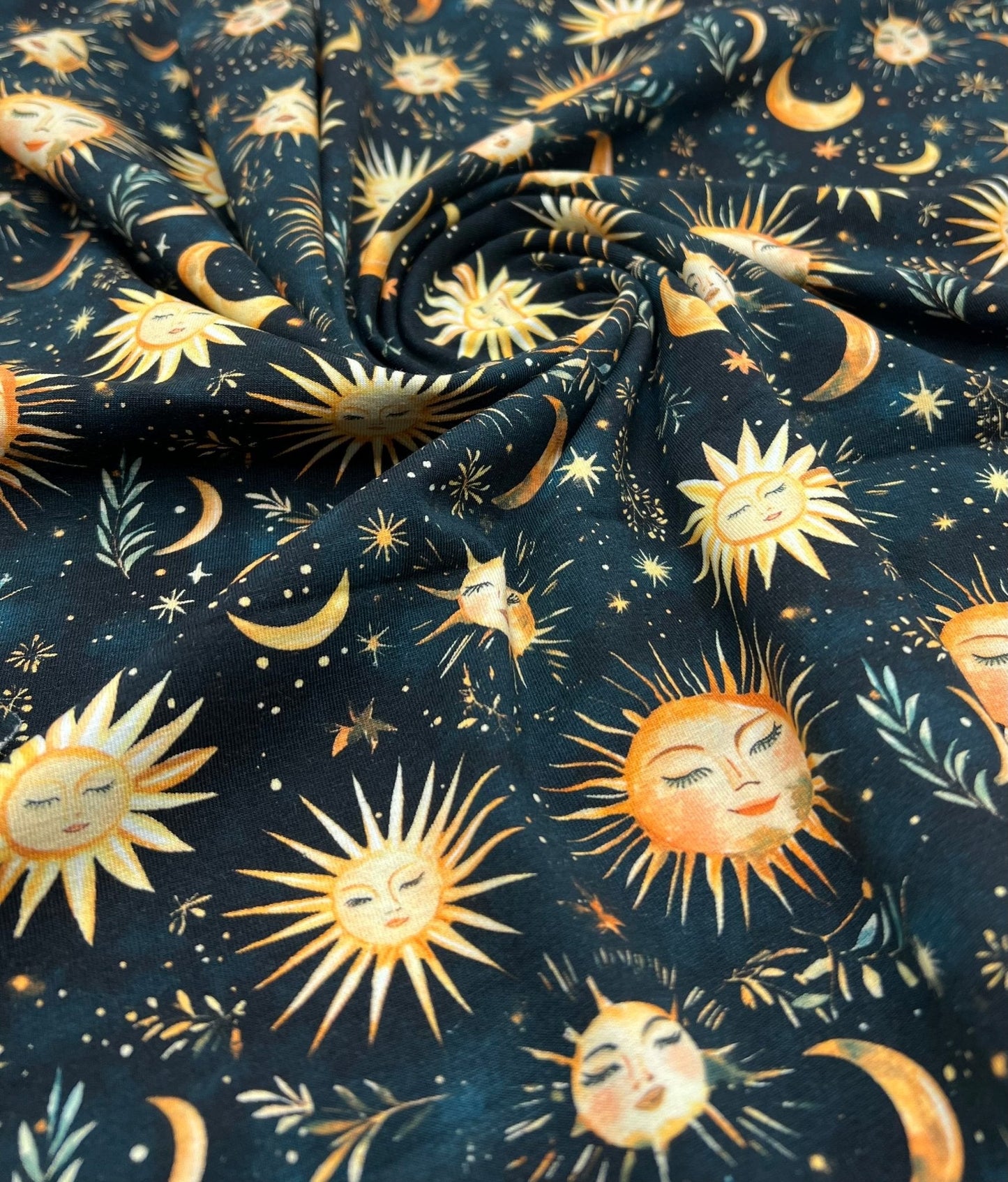 Celestial Print Cotton Stretch Jersey 200 GSM 95/5 Lycra 4 Way Stretch