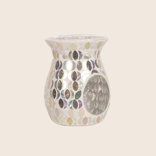 Ceramic Wax Burner - Mosaic Mirror Cream