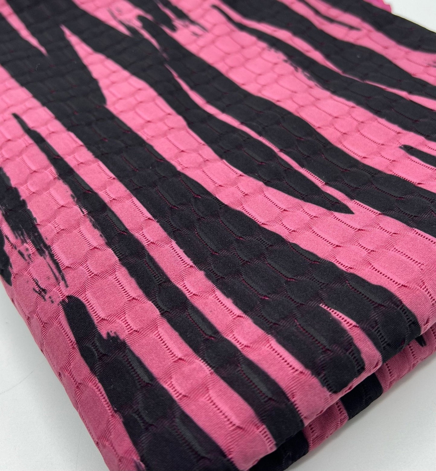 Cerise Black Print 2 Way Yoga Gym Sports Stretch Fabric