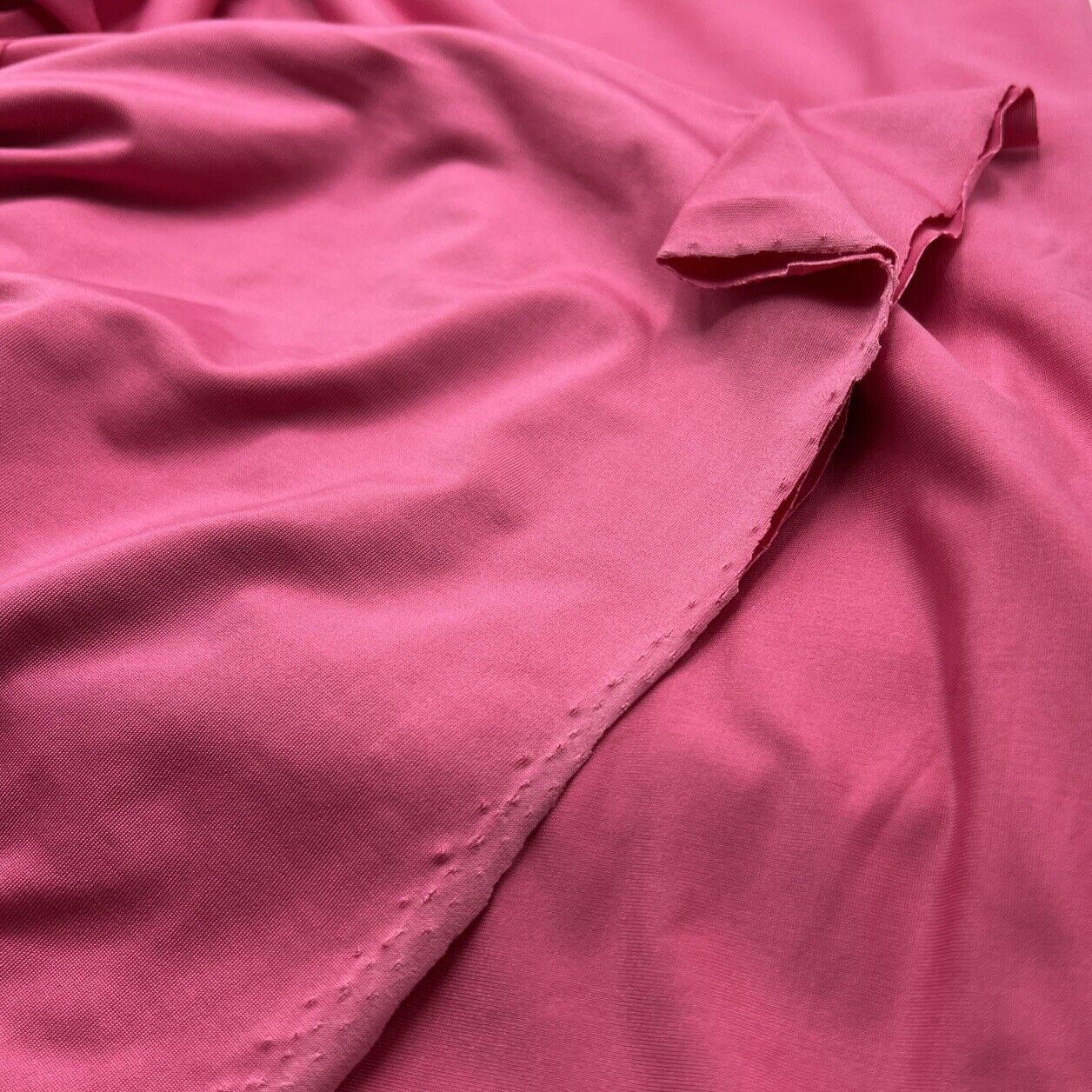 Cerise Bright Pink Shiny Plain Soft Touch Slinky 4 Way Stretch Fabric