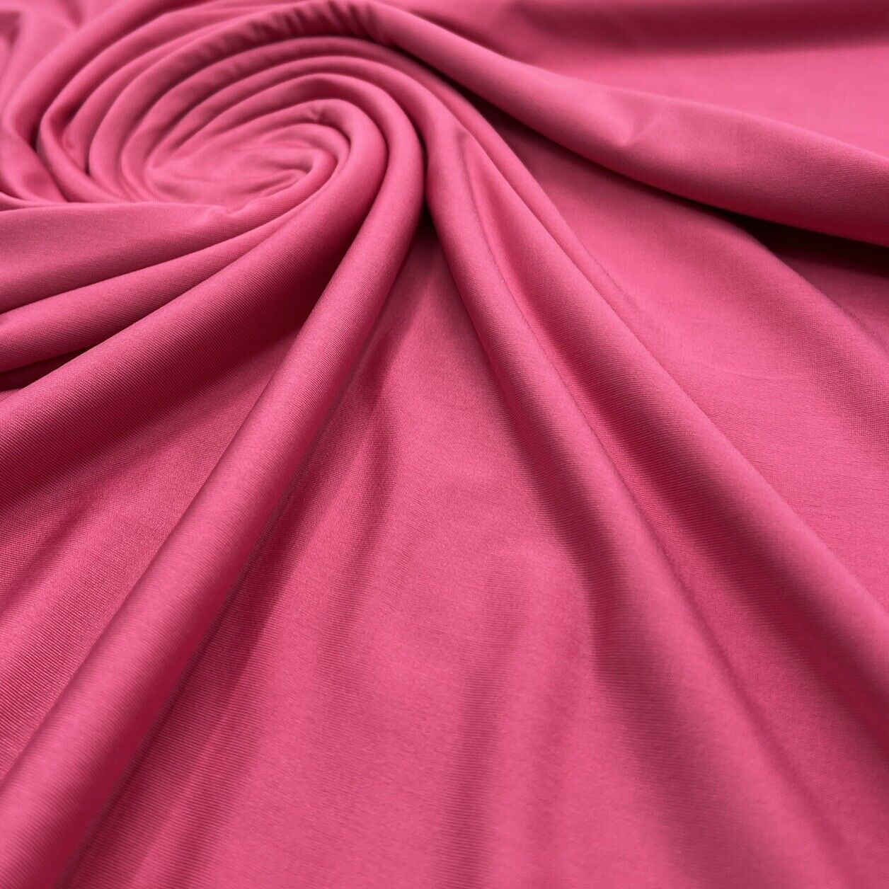 Cerise Bright Pink Shiny Plain Soft Touch Slinky 4 Way Stretch Fabric