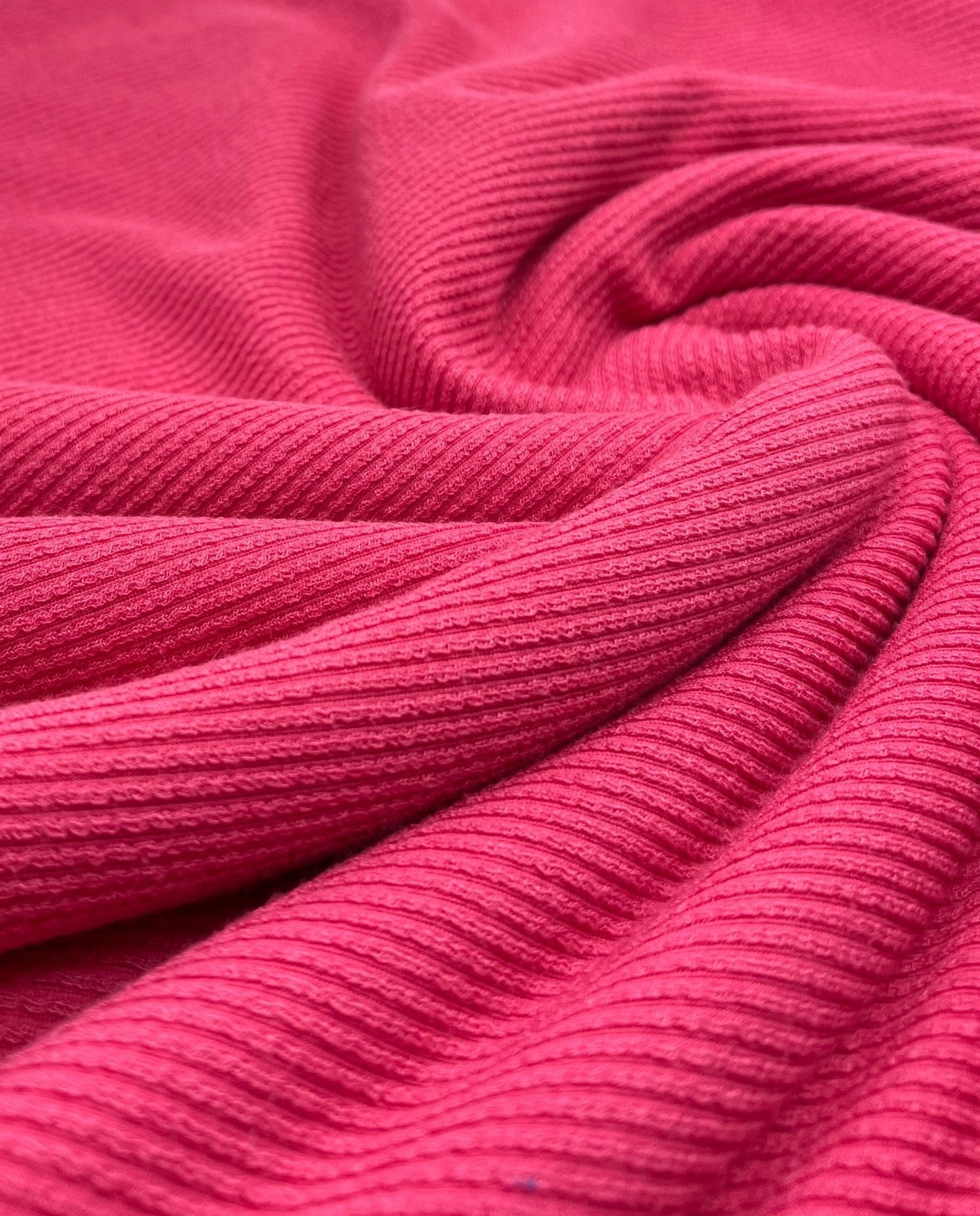 Cerise Hot Pink Crinkle Rib Stretch Fabric