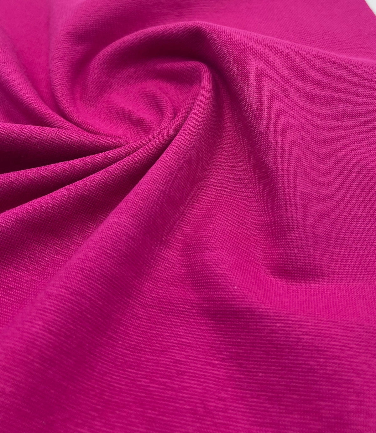 Cerise Jersey Cuffing Ribbing Fabric 270 GSM Cotton Knit 70cm Wide