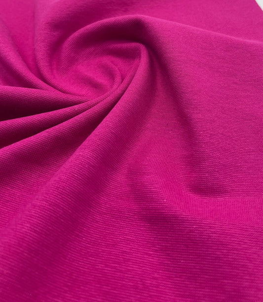 Cerise Jersey Cuffing Ribbing Fabric 270 GSM Cotton Knit 70cm Wide
