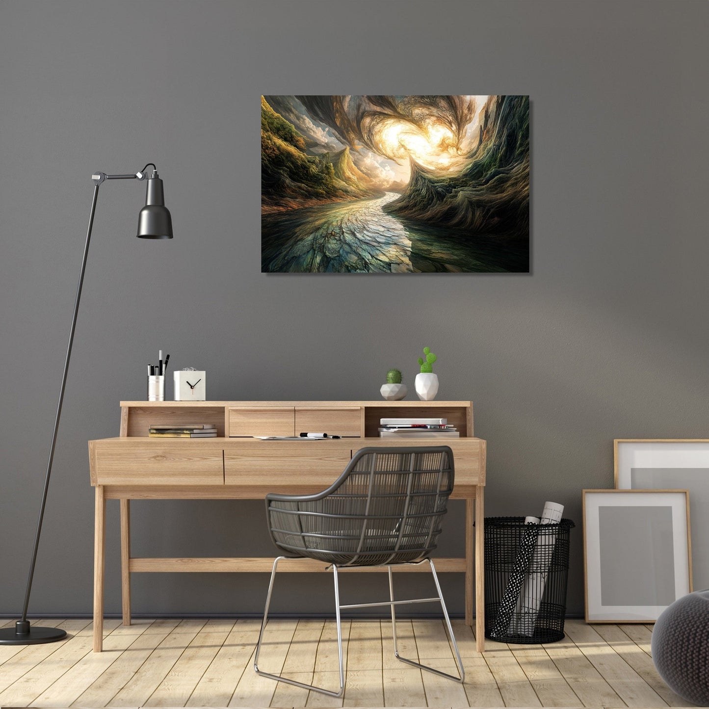 Geometric River Reverie Canvas