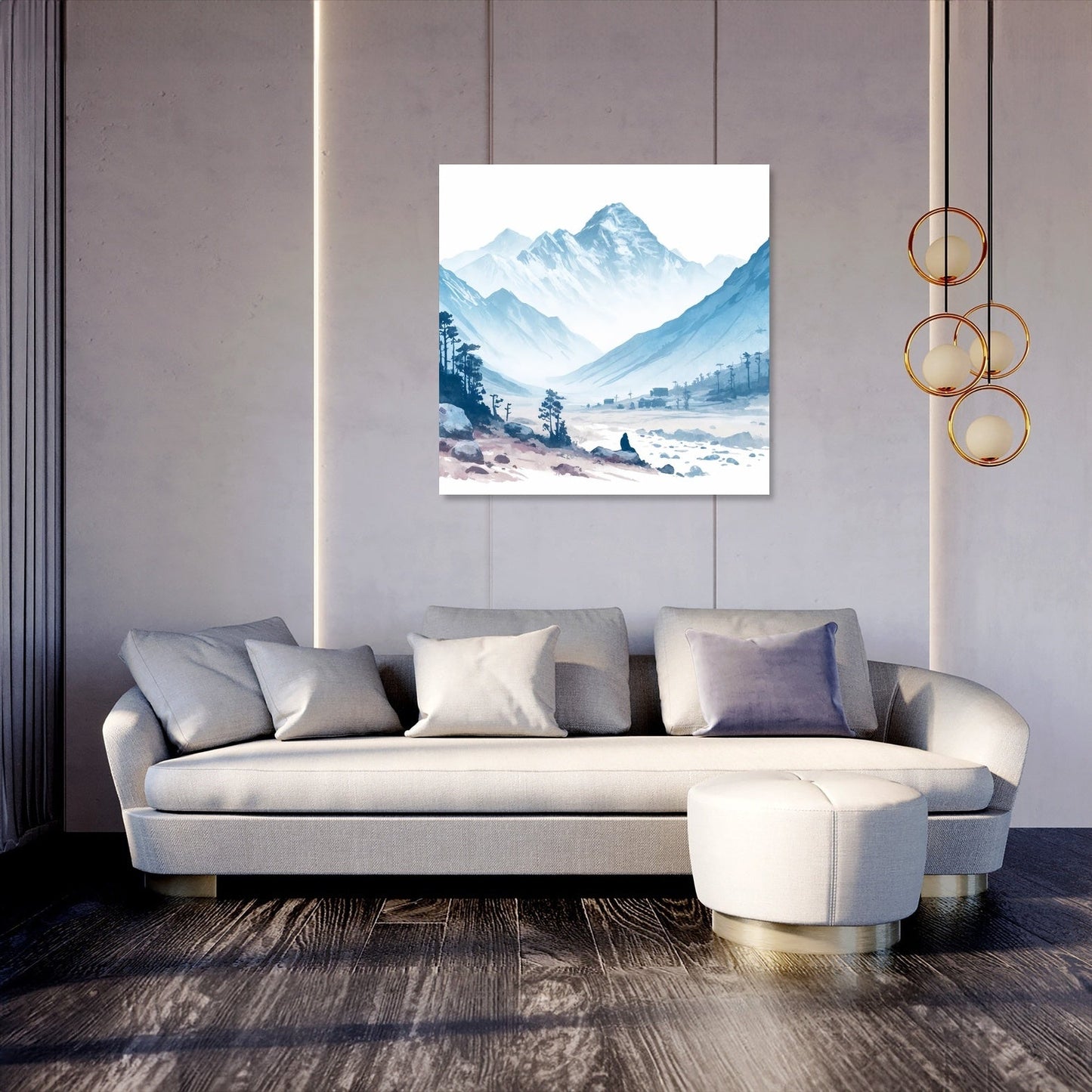 Tranquil Mountain Peaks Canvas