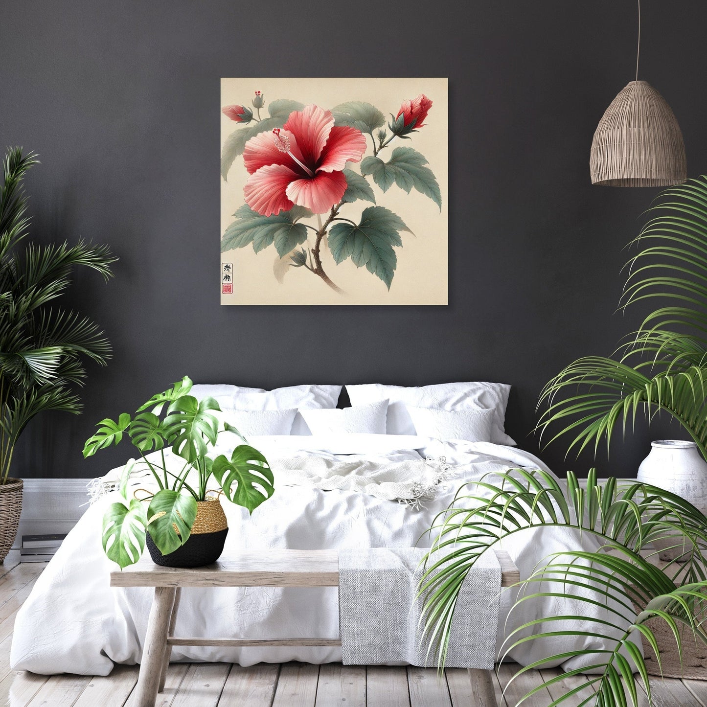 Elegant Hibiscus Blossom Canvas