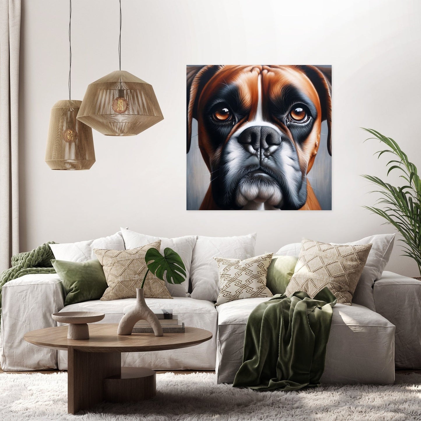 Gentle Gaze Boxer Dog Portrait Canvas