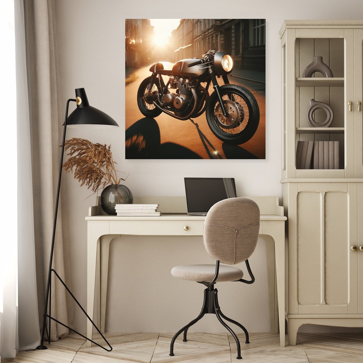 Sunset Café Racer Canvas