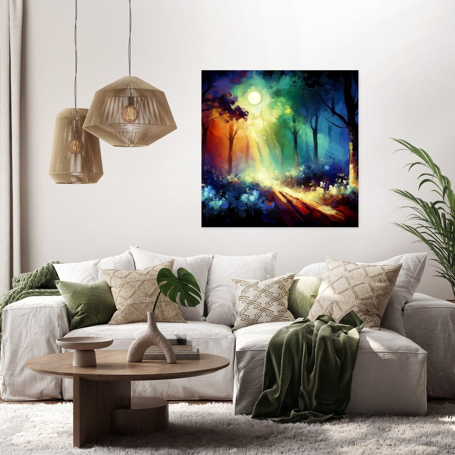 Enchanted Moonlit Forest Canvas