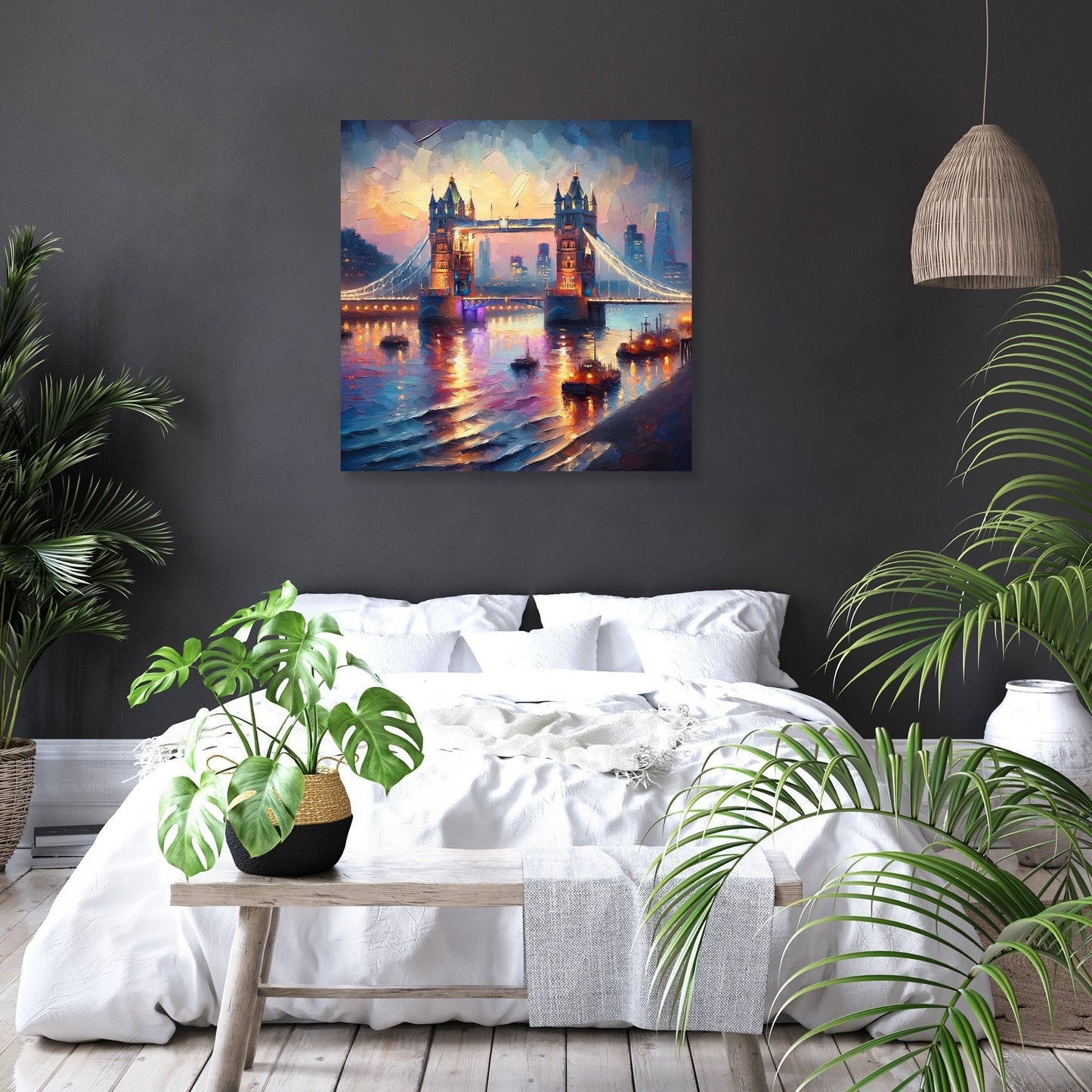 London Tower Bridge Twilight Impression Canvas