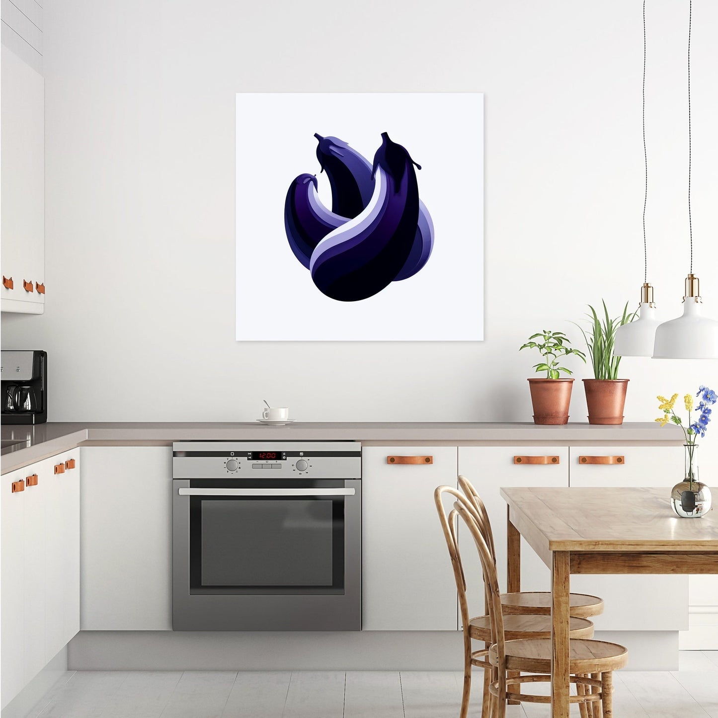 Abstract Aubergine Assembly Canvas