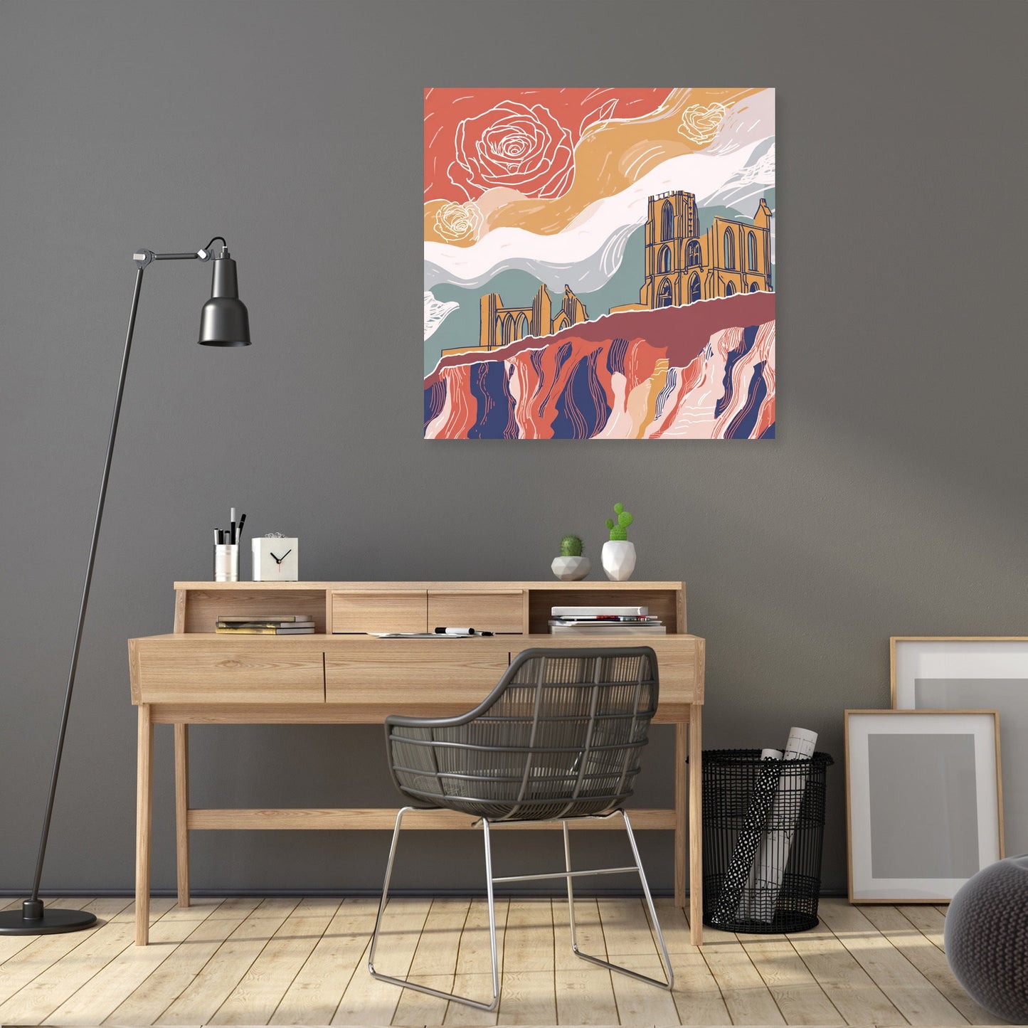 Whitby Abbey Rose Canvas