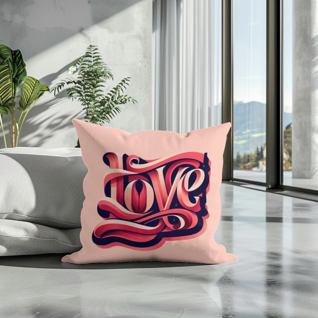 Typography Love Cotton Cushion