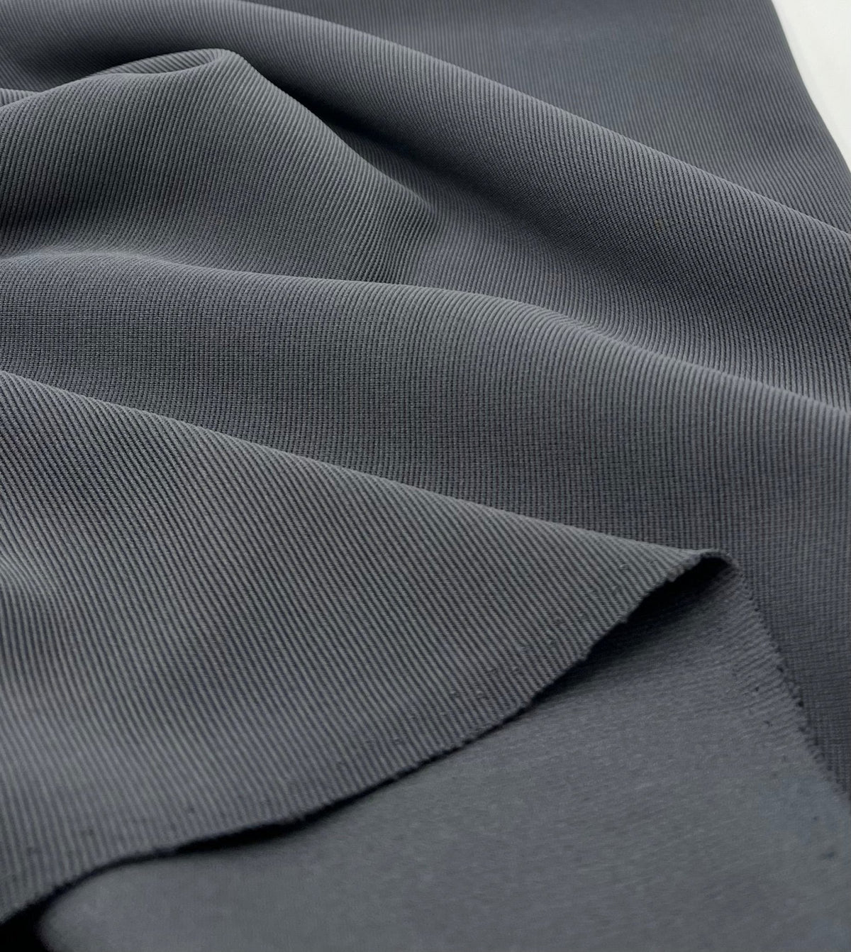 Charcoal Grey Fine Rib Stretch Fabric
