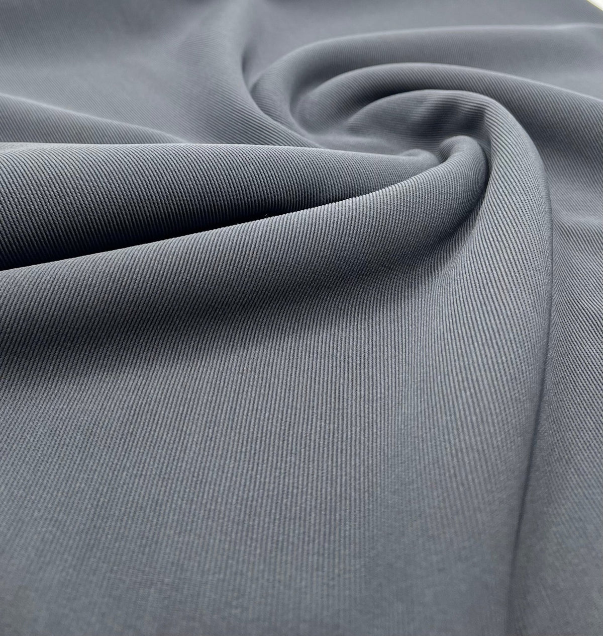 Charcoal Grey Fine Rib Stretch Fabric