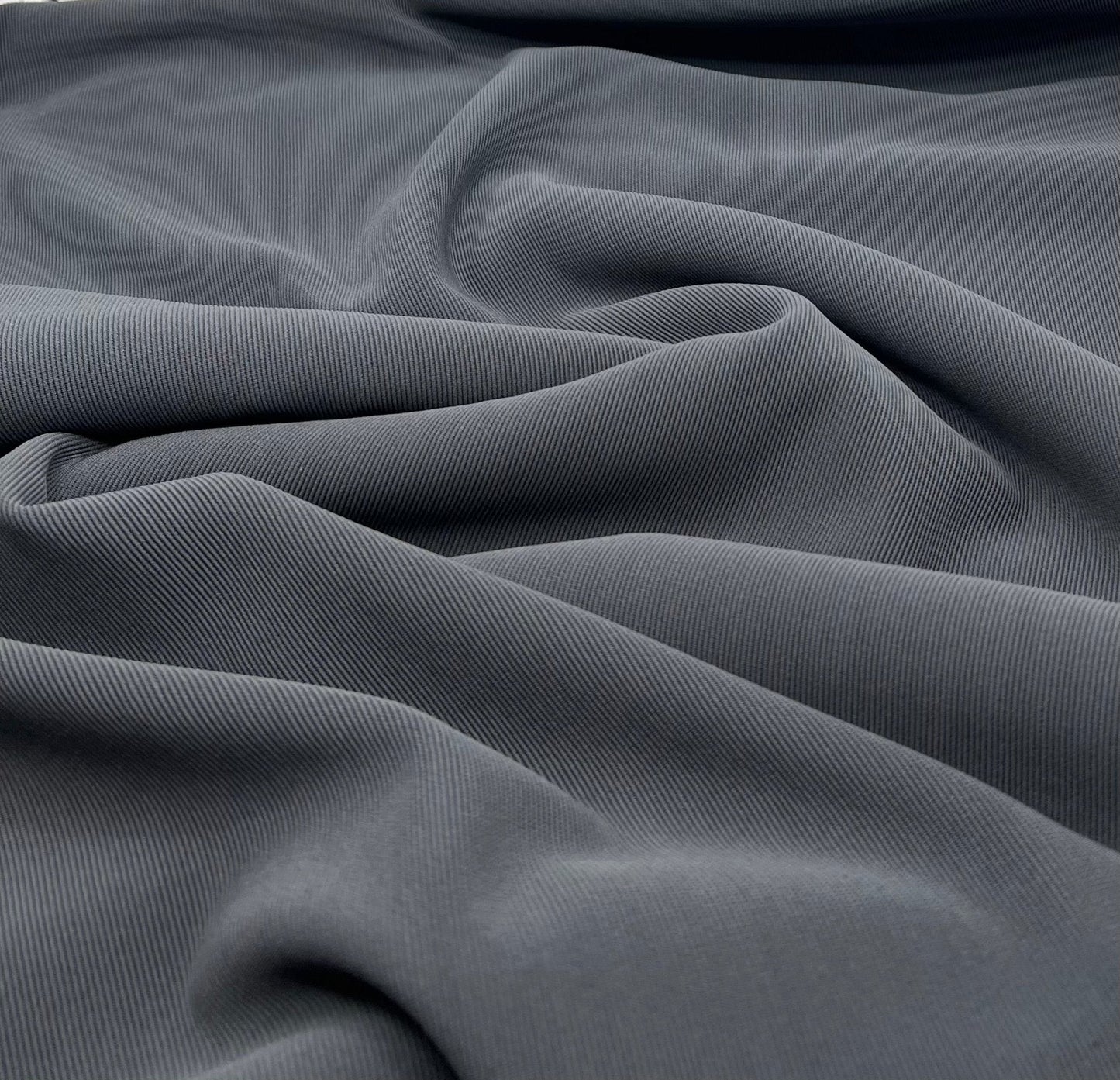 Charcoal Grey Fine Rib Stretch Fabric
