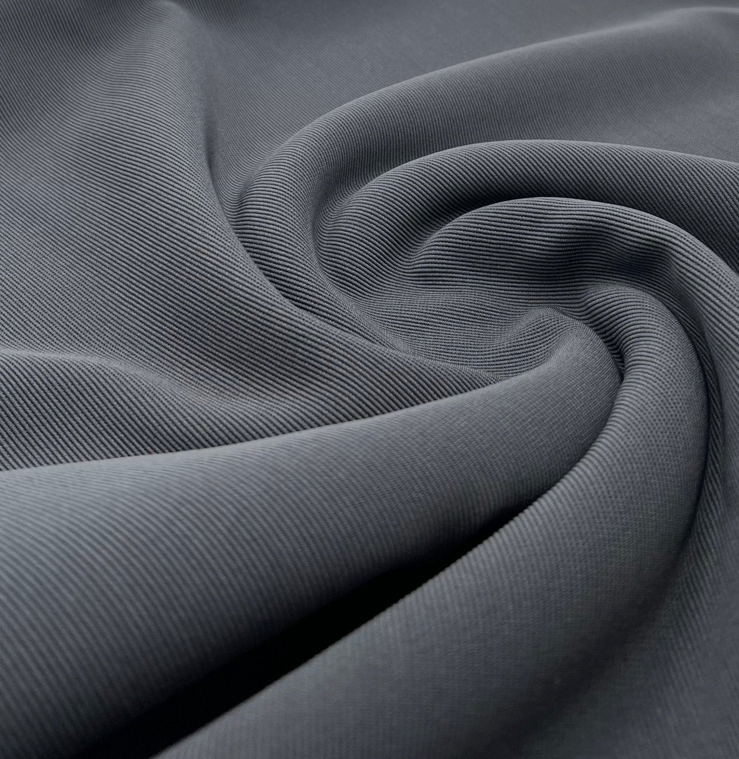 Charcoal Grey Fine Rib Stretch Fabric