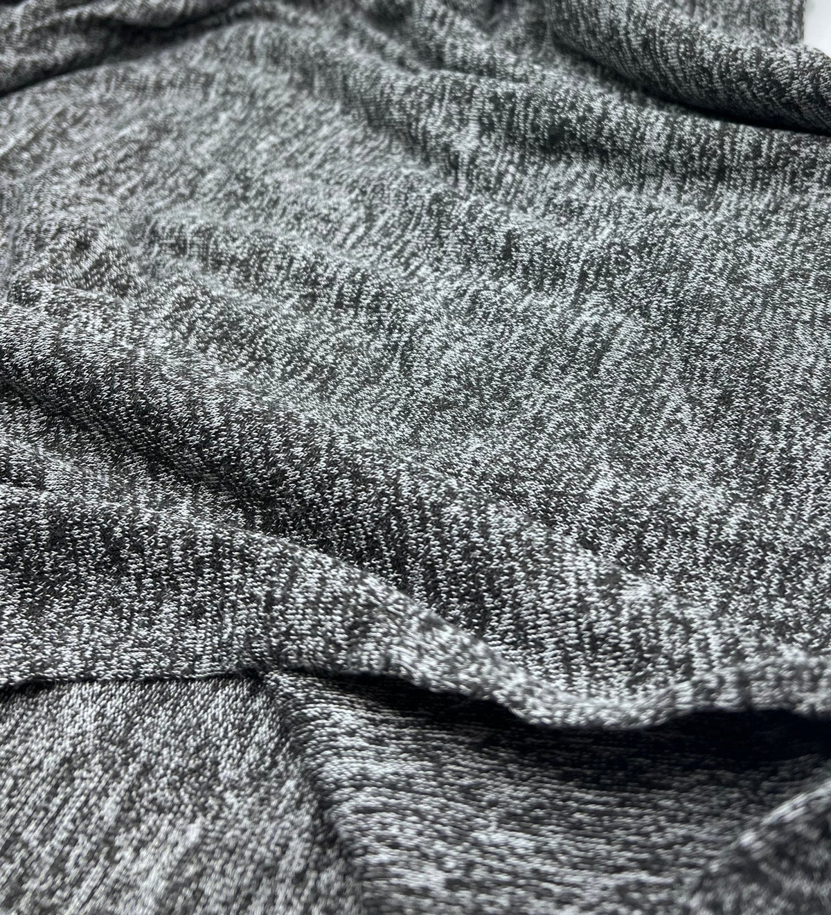 Charcoal Melange Knit Stretch Fabric