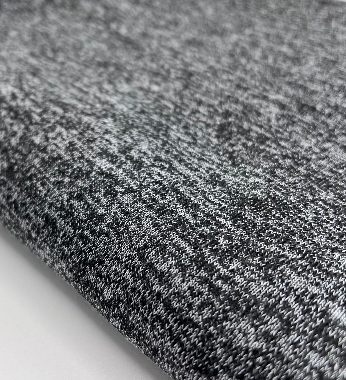 Charcoal Melange Knit Stretch Fabric