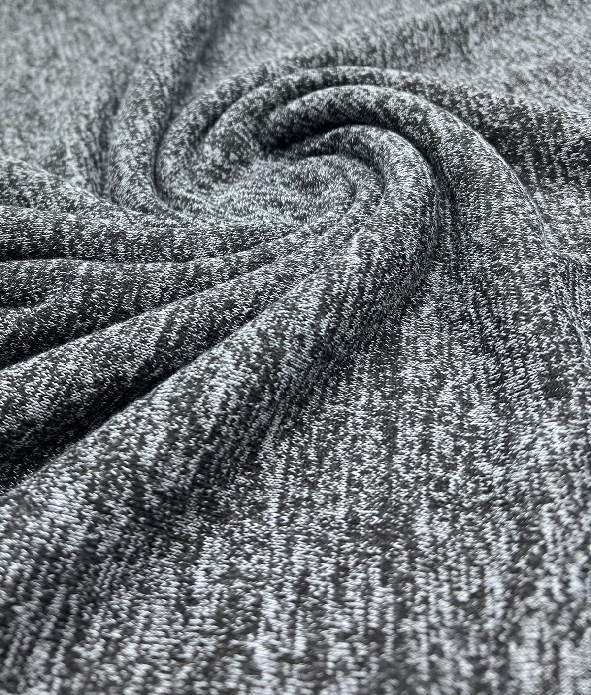 Charcoal Melange Knit Stretch Fabric