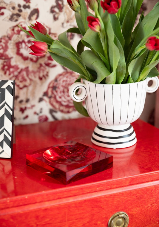 Chelsea Sweet Glass Trinket Tray - Red