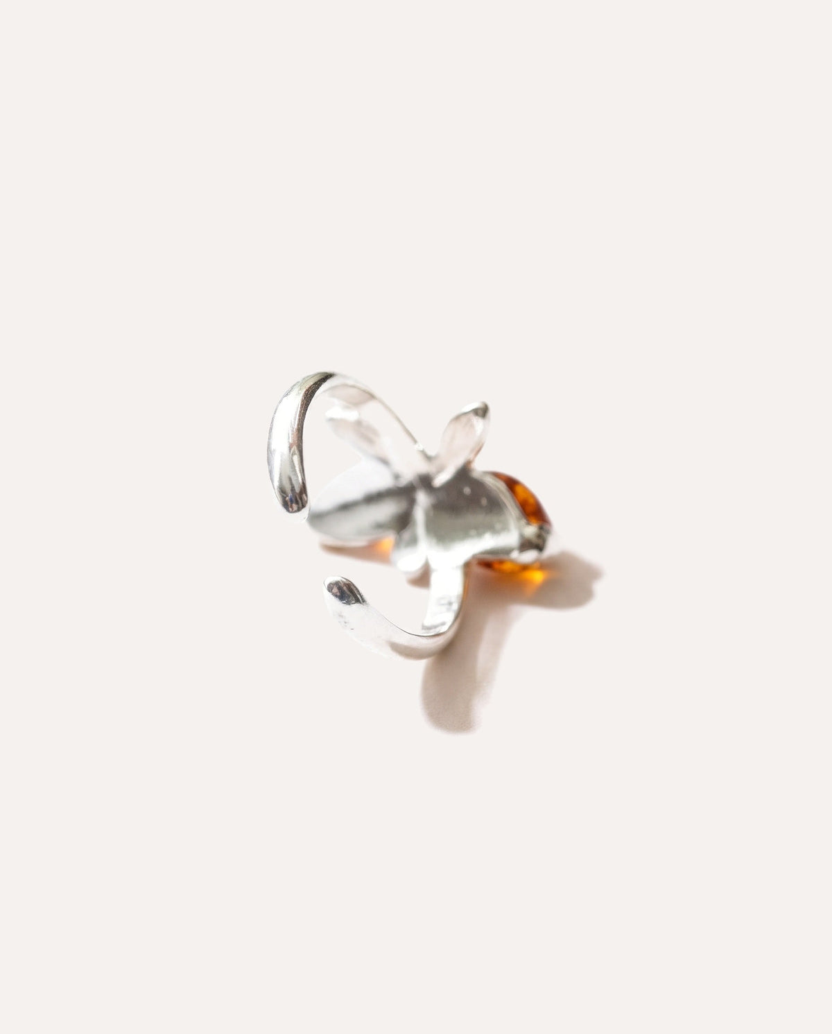 Cherry Amber Butterfly Midi Ring