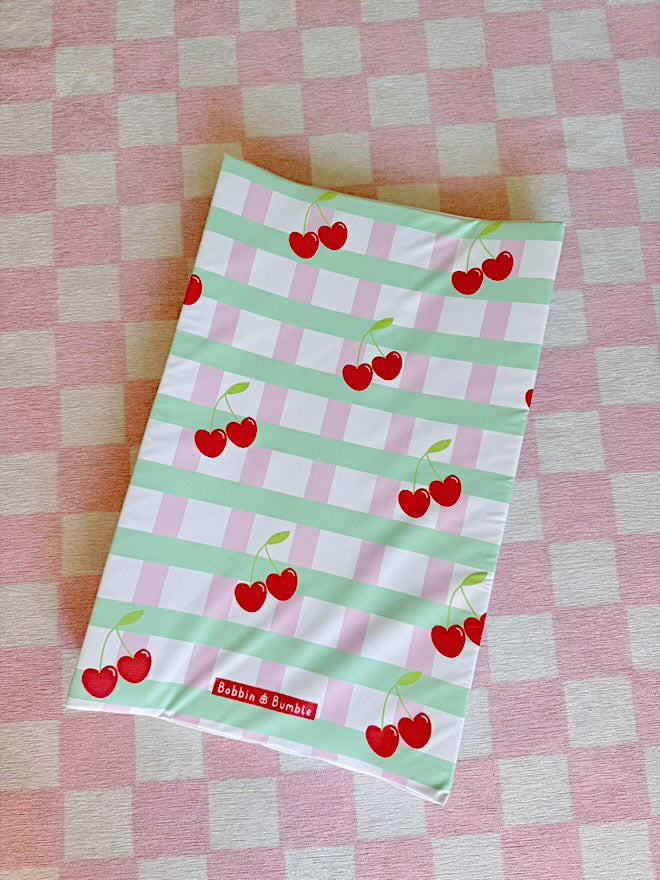 Anti-Roll Wedge Baby Changing Mat - Cherry