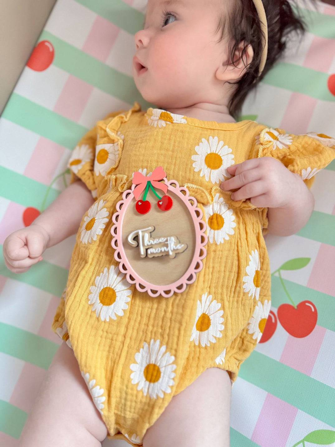 Anti-Roll Wedge Baby Changing Mat - Cherry