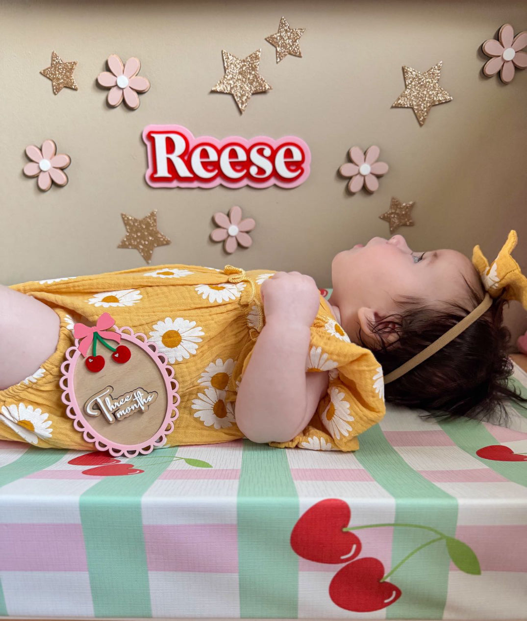 Anti-Roll Wedge Baby Changing Mat - Cherry