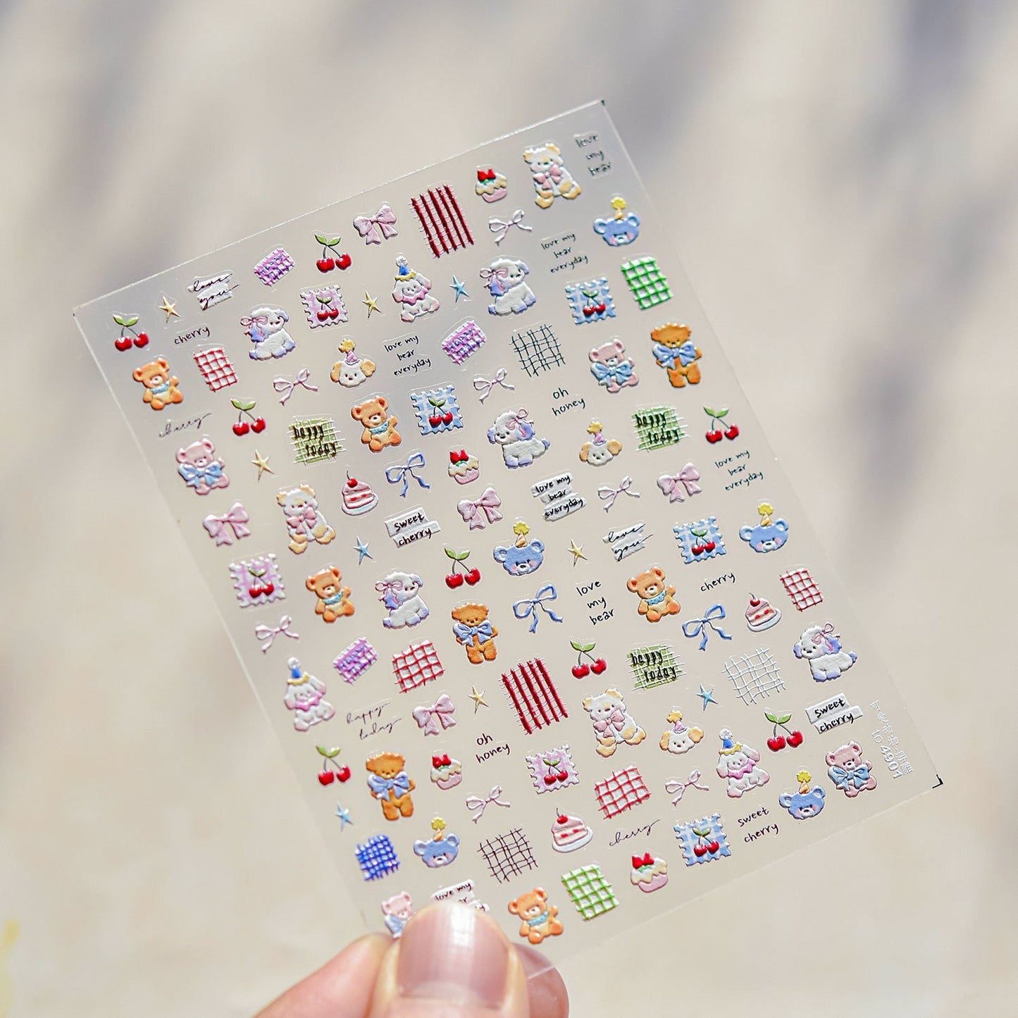 Hello Claws | Cherry Bear Nail Deco Sticker