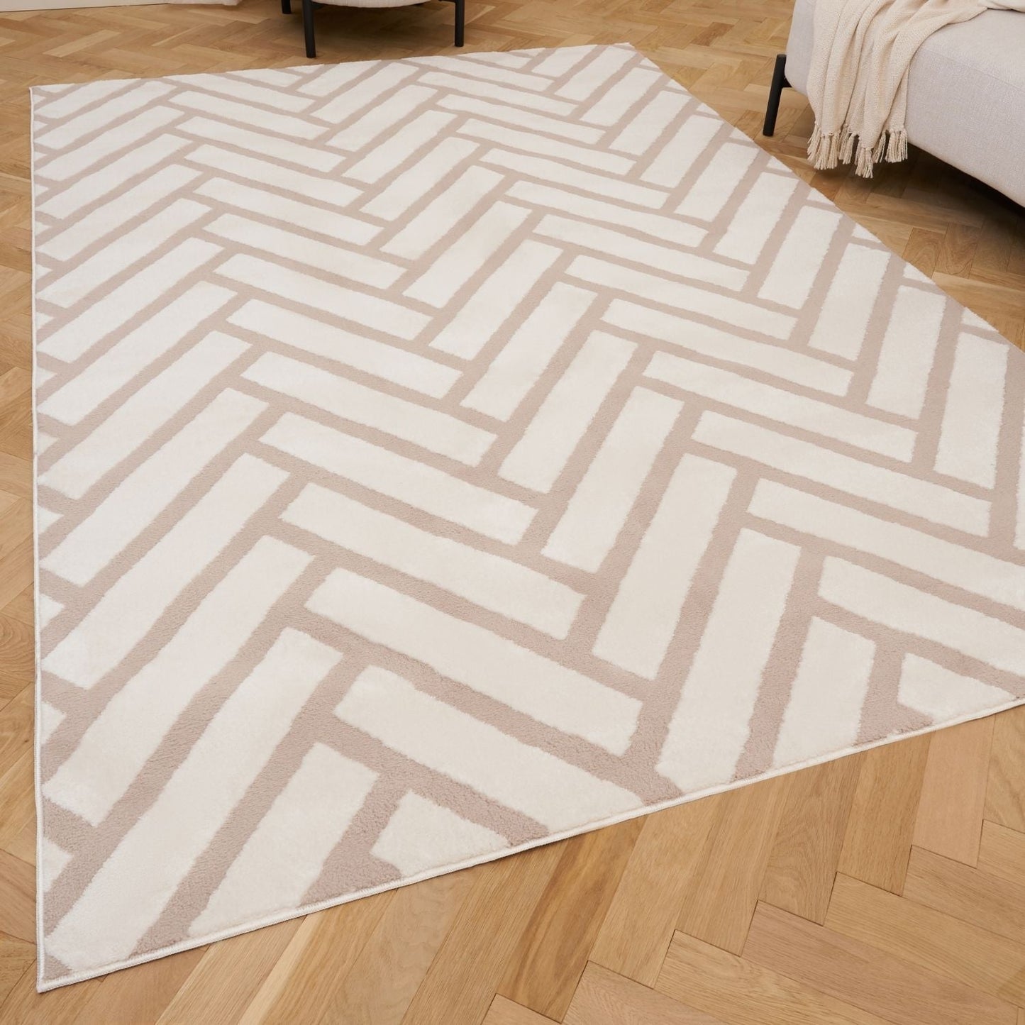 Loft Chevron Beige Rug