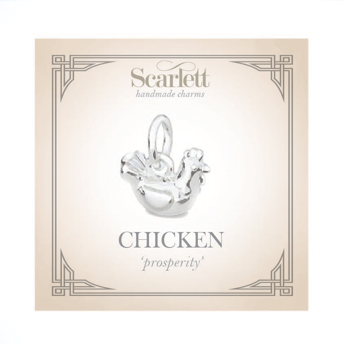Chicken Silver Charm