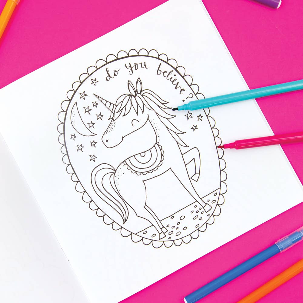 Children’s Unicorns & Rainbows Colouring Book for Creative Fun