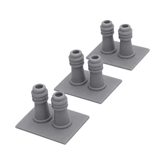 Ready to Paint Chimney Pots with Base (3 pack)