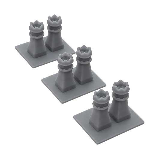 Ready to Paint Chimney Pots with Base (3 pack)
