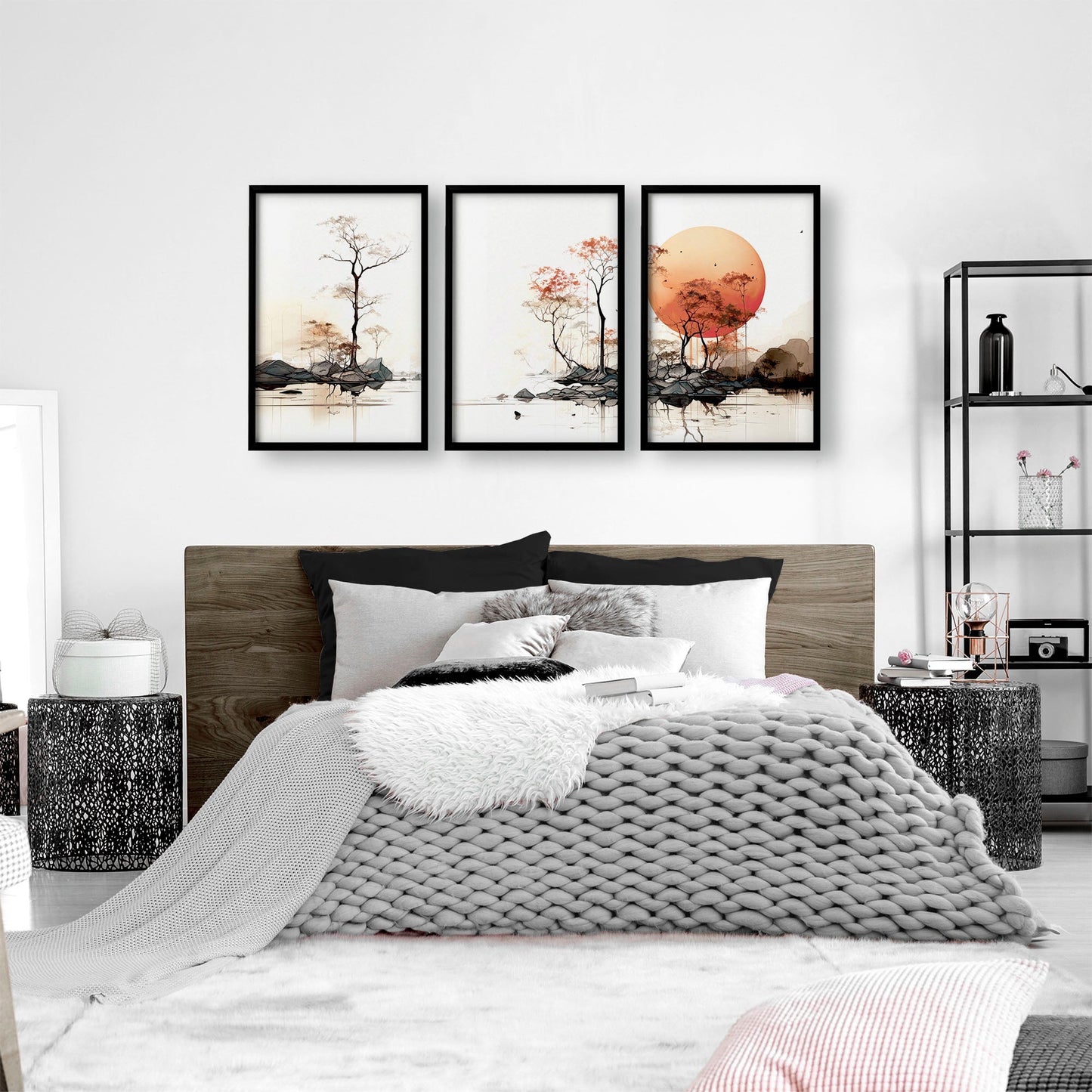 Chinese Wall Art | Set of 3 Asian Inspired Wall art Prints