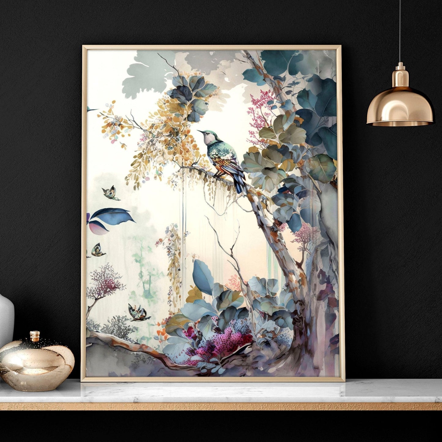 Living room wall art decor | set of 3 Chinoiserie wall art prints