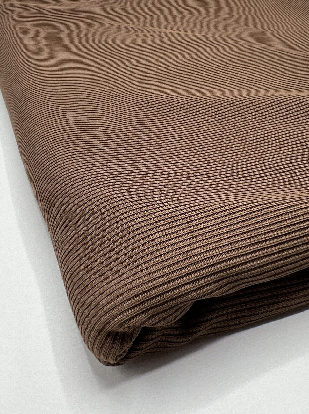 Chocolate 2X1 Fine Rib Stretch Fabric