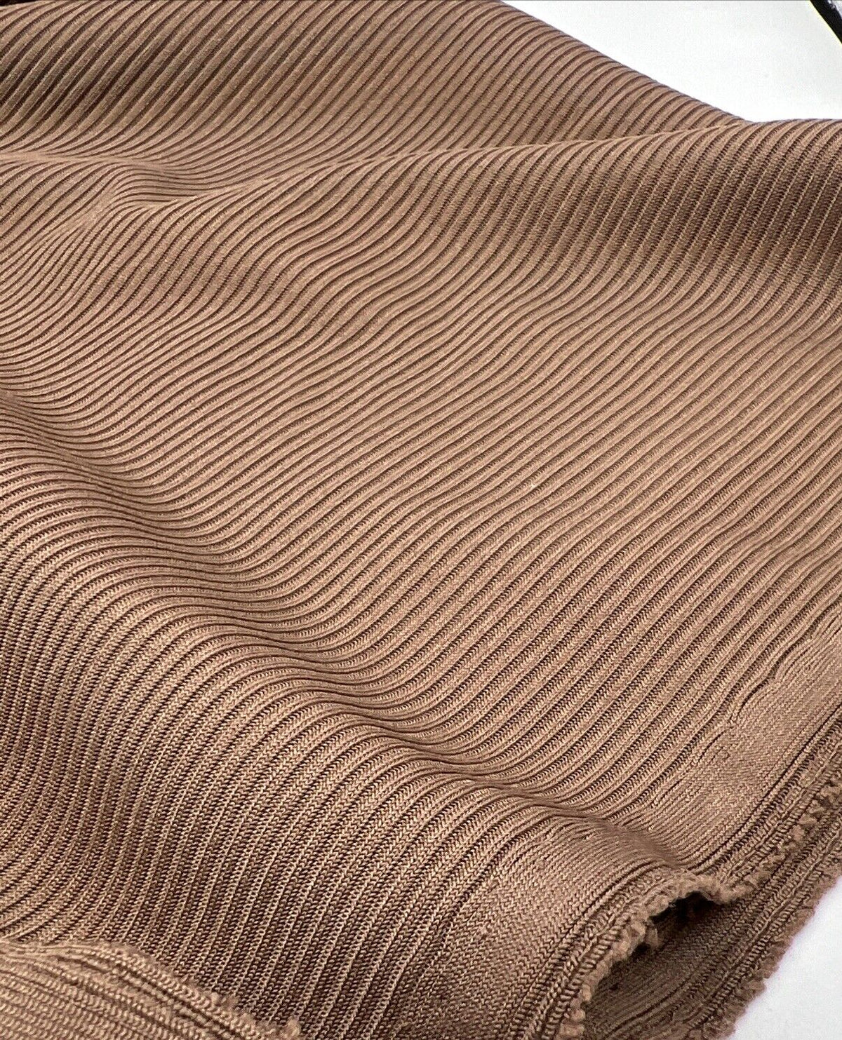 Chocolate 2X1 Fine Rib Stretch Fabric